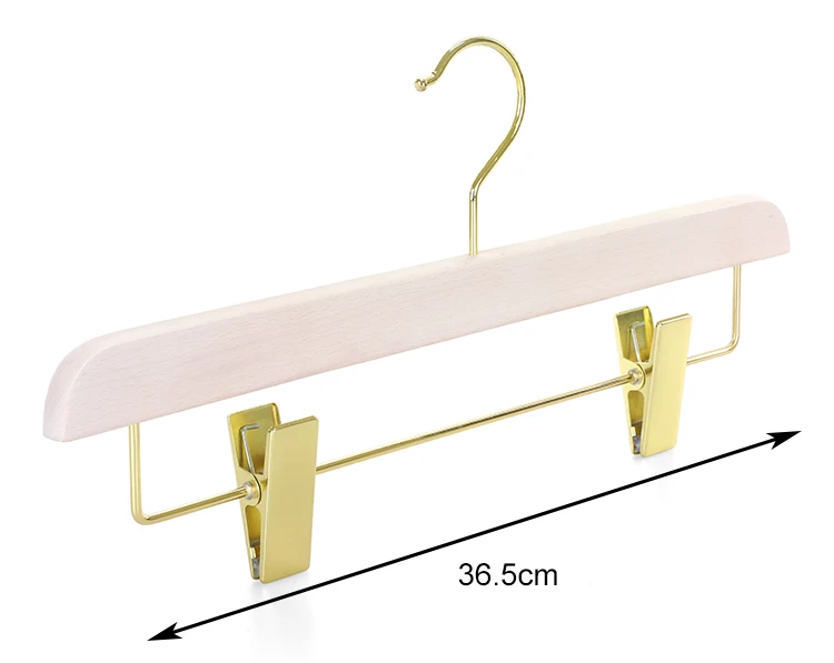 Lindon deluxe branded custom wooden clothes hangers with gold accessories