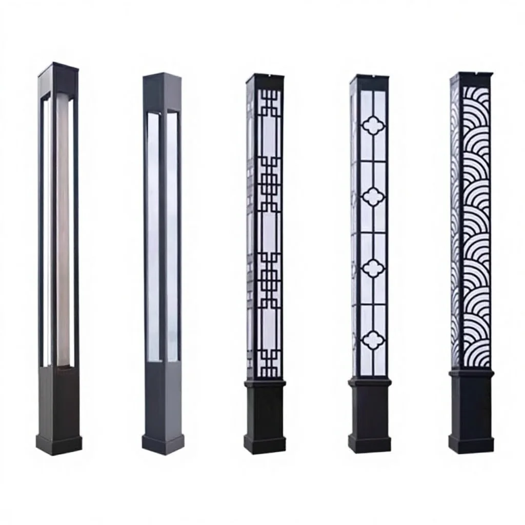 Tiang Lampu Lanskap Bergaya Tiongkok Kustom dengan LED, Lampu Halaman, Lampu Taman Komunitas, Lampu Lapangan Terbuka, Lampu Jalan Kolom Persegi