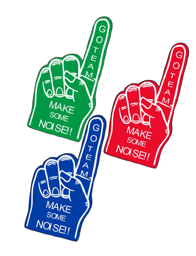 thumbnail image 2 of 12-Pack Mini Blue Foam Fingers - 5" Cheerleading Hands For Sports Games & Party Favors 2 of 11