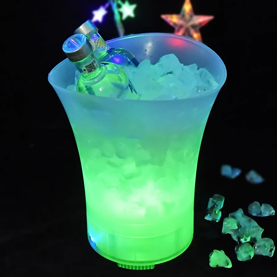 Factory Direct Selling 5L LED Speaker Ice Bucket Acrylic Plastic Beer Cooling Party Ice Bucket