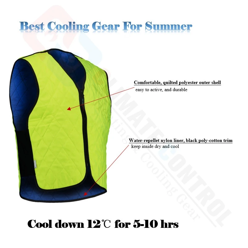 OEM Evaporative Body Cooling Vest Hi-VIZ Yellow  Safety  Construction Work XS-3XL