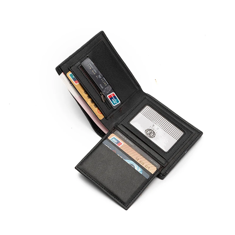 CSONLINEMALL Retro Men Wallet PU Leather Grid Wallet Short Purse Multi  Function Fashion Zipper Wallet