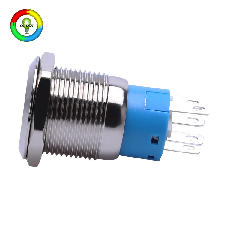 19mm Led Dual Color Illuminated 6 Pin Push Button Switch
