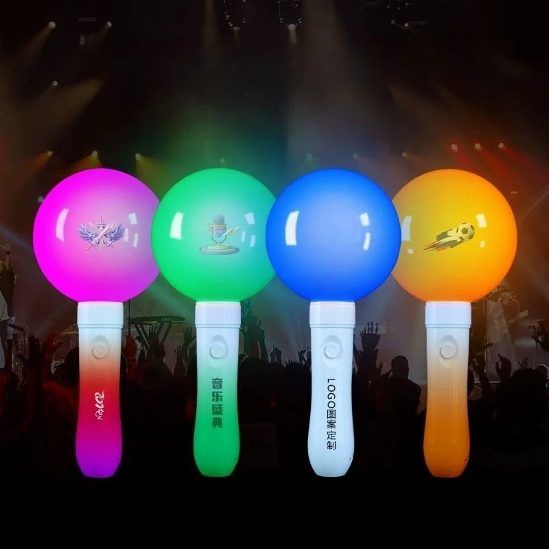 Round Ball K-Pop Fans Cheering Stick DMX Remote Controlled Led Flashing Stick Decor Lighting Events Glow Stick