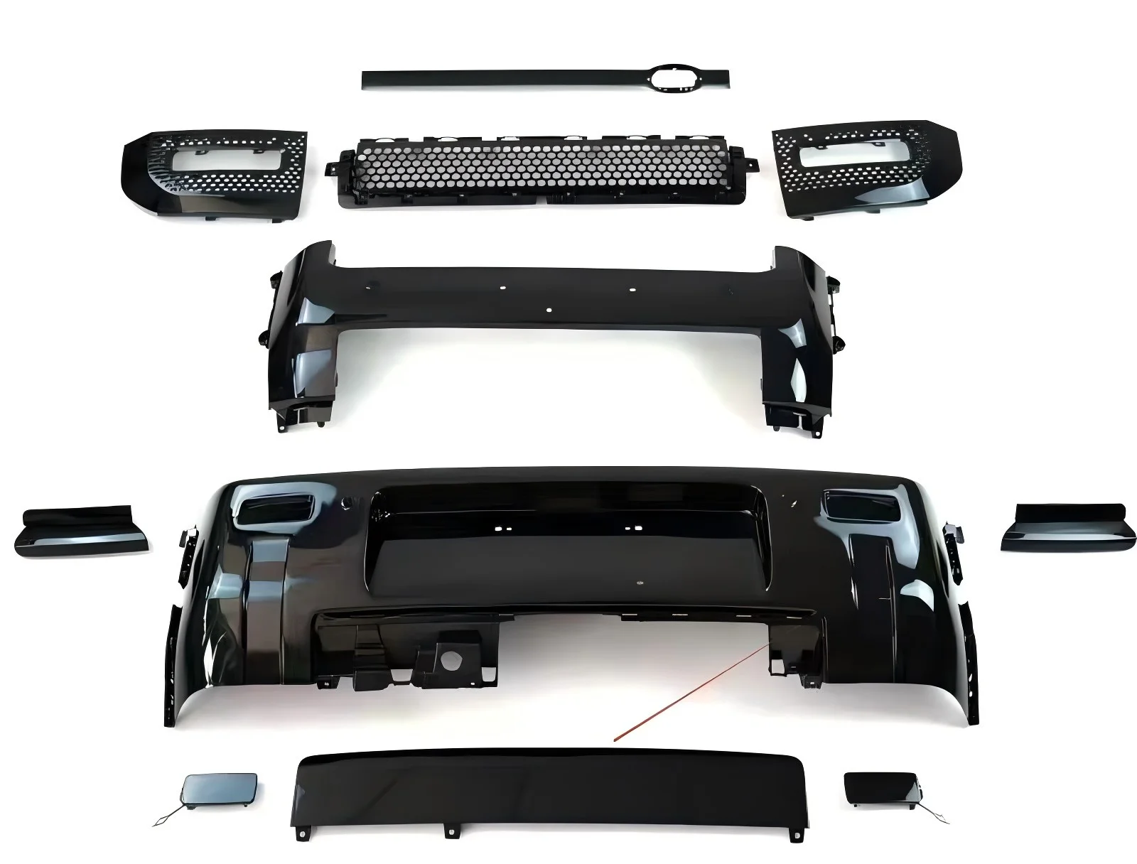 LR1377862-T PP+EPDM-20/ABS New OE Parts Car Body Kit Gloss Black Car Front and Rear Bumper Kit for Land Rover Defender 2020-