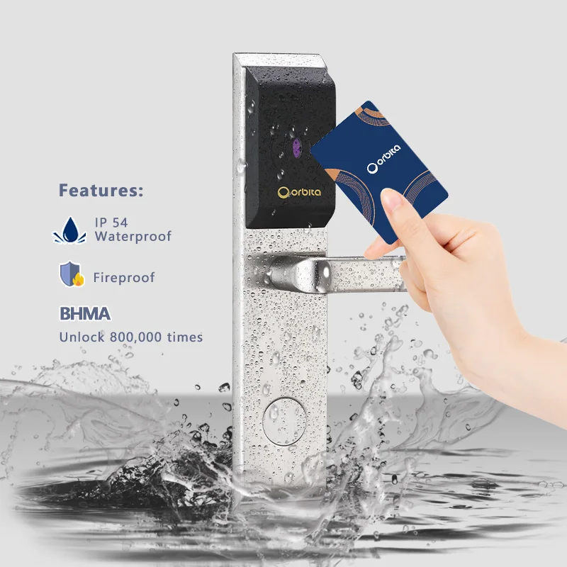 Orbita in Out Timing Computer Prousb Chip Proximity Tap Rifd Electronic Hotel Key Card Operated Door Locks for Hotel Room 3585
