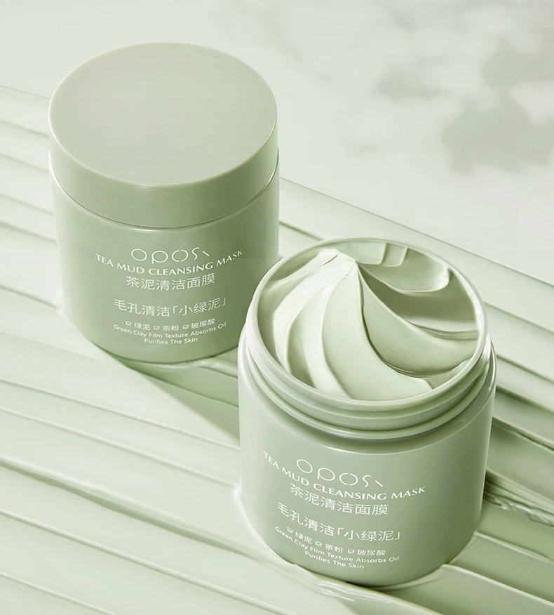 Green Tea Cleansing Face Mud Mask Remove Acne Blackhead Oil Control
