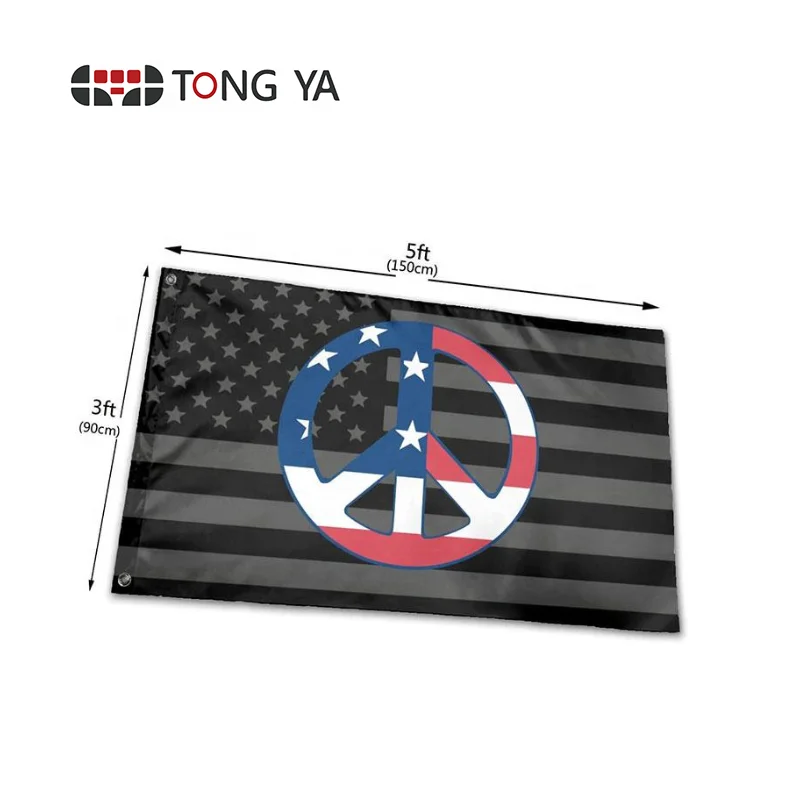 Licensed New Sticker Peace Sign USA Flag 