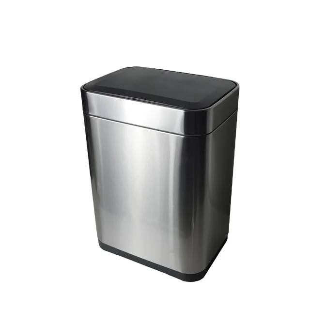 60L Rectangular Vibration Sensor Waste bin,Stainless Steel smart garbage can with Soft Lid, waste bin,Sensor-Activated