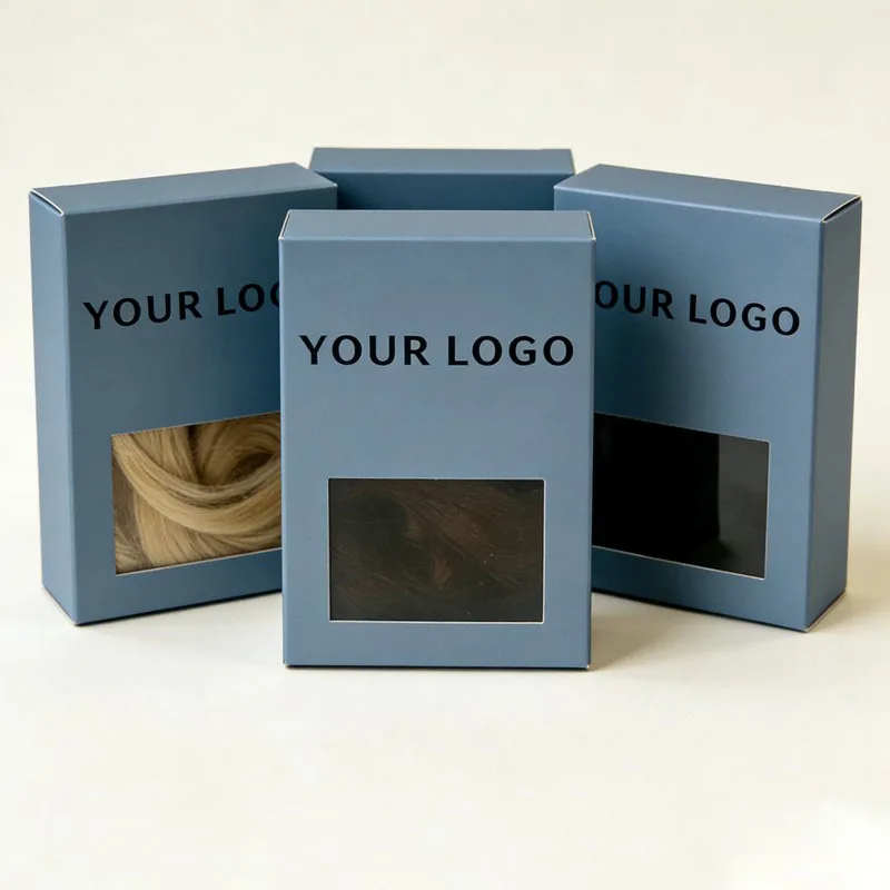 Bojan štampani logotip Slonovač kutija Perike ekstenzije kose Pošta za isporuku Jednostavan dizajn niskotarifna pakiranja za ekstenzije kose kutija