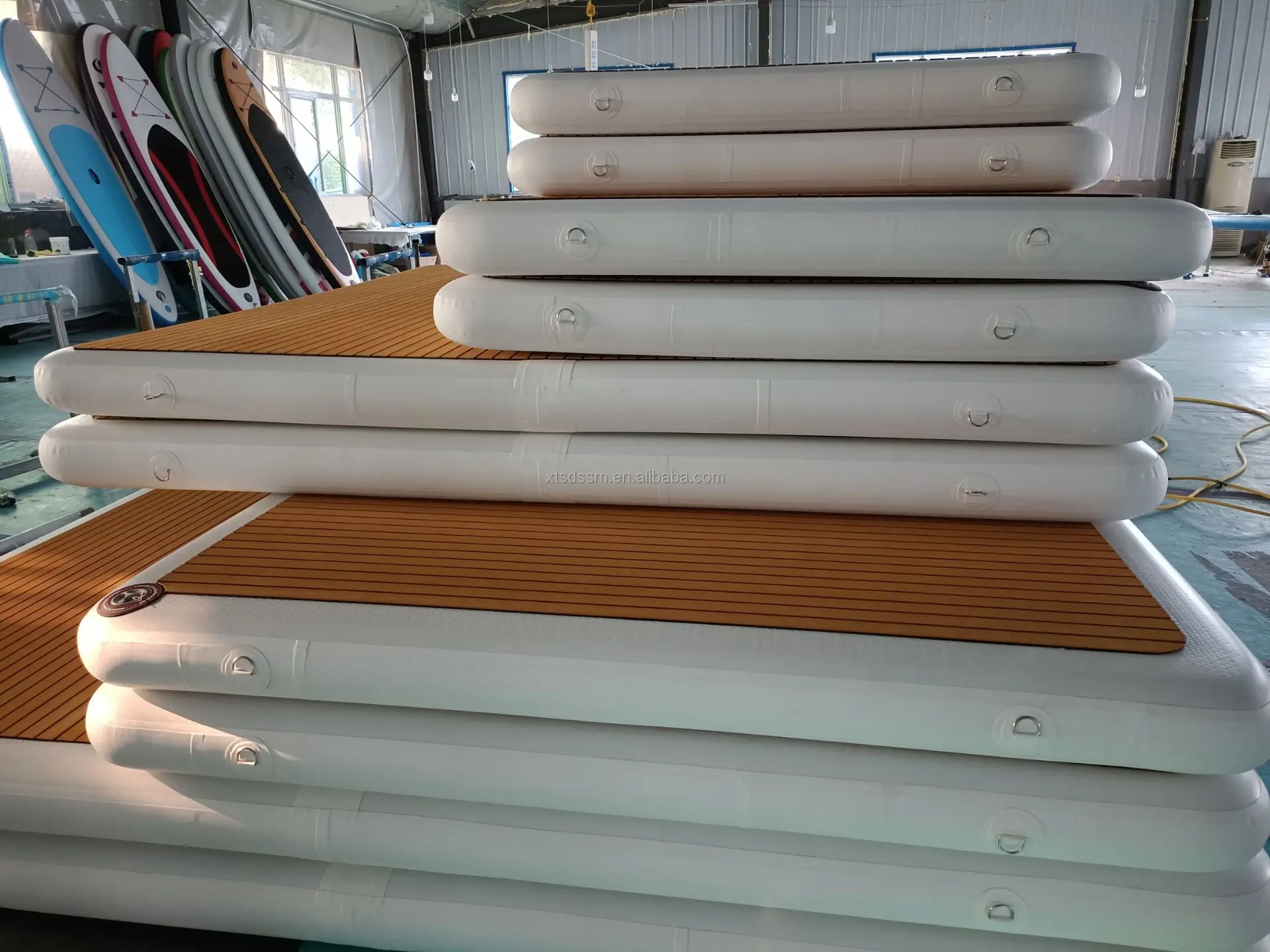 Inflatable Floating Dock Platform Mesh Pool Dock Floats Inflatable