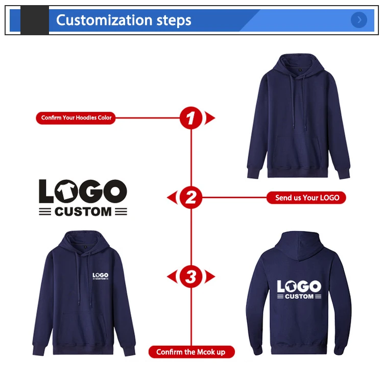 high quality cotton sweatshirt custom hoddies plus size pullover brand print logo men's hoodies