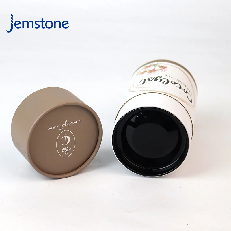 Biodegradable Kraft Ape Paper Tube Round Boxs Chocolate Bar Cylinder Packaging Food Cylind Round Box With Metal Lid
