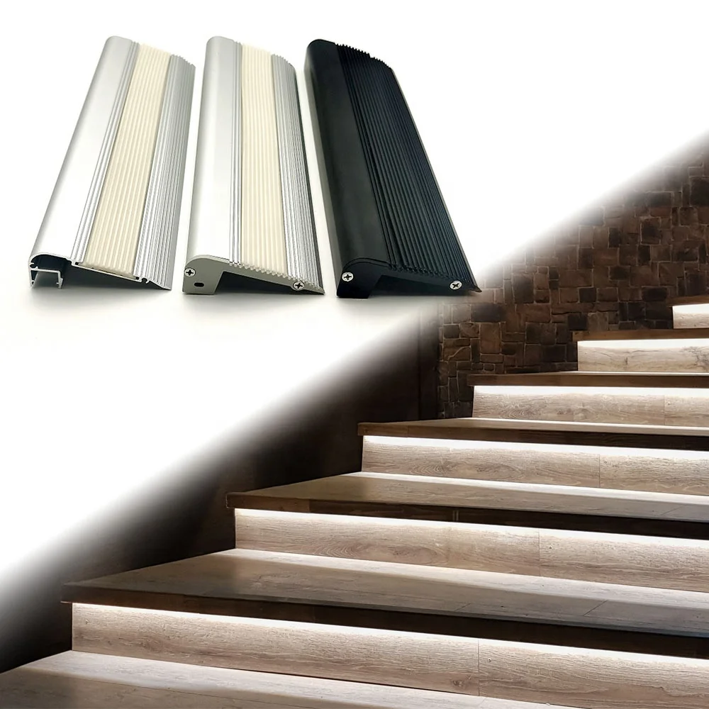 Step Nosing Light Stairs LED Profile Surface Mounted Staircase Aluminum LED Profile for Stairs Lighting