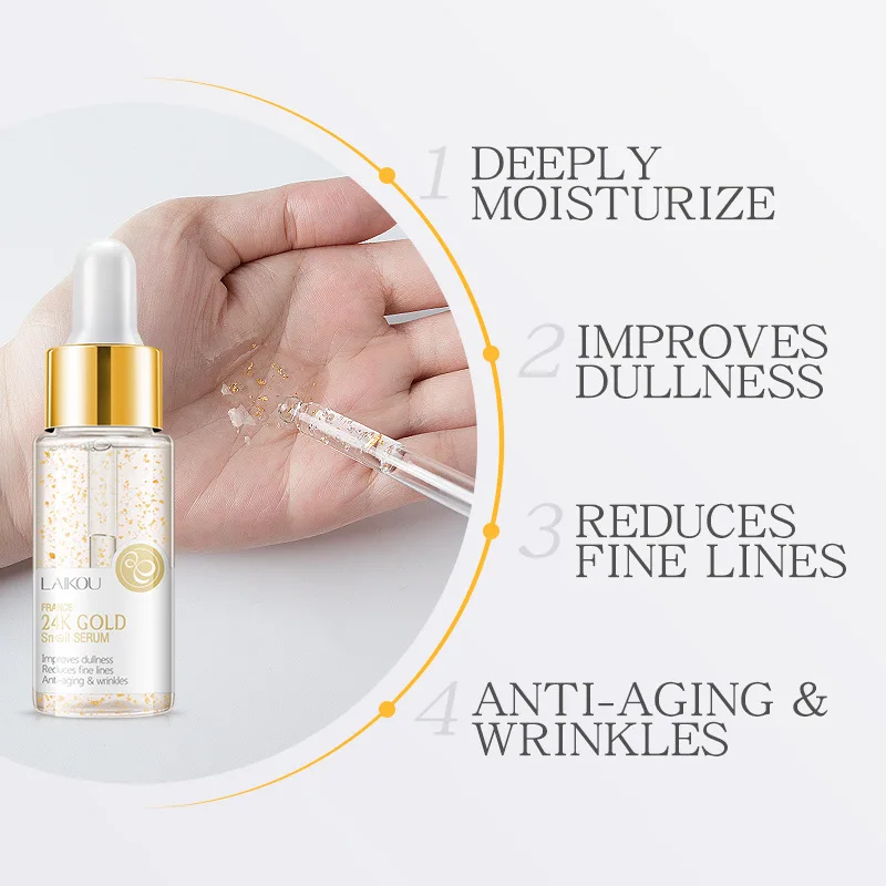 LAIKOU 24K Gold Snail Serum - Deep Moisturizing Anti-aging