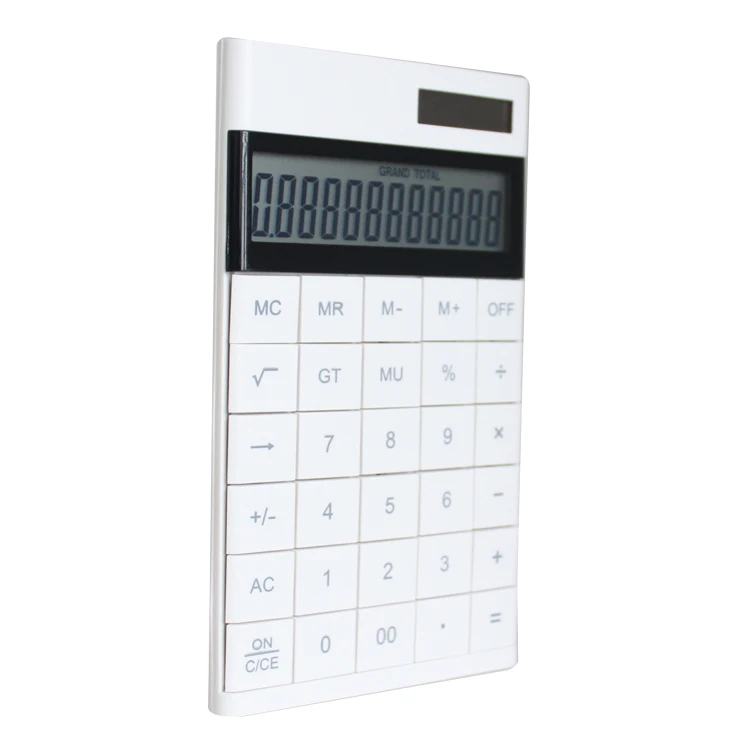 New Luxury Office Supply Computer Keyboard 12 Digits Dual Power Solar Digital Desktop Calculator Foldable Design Customizable