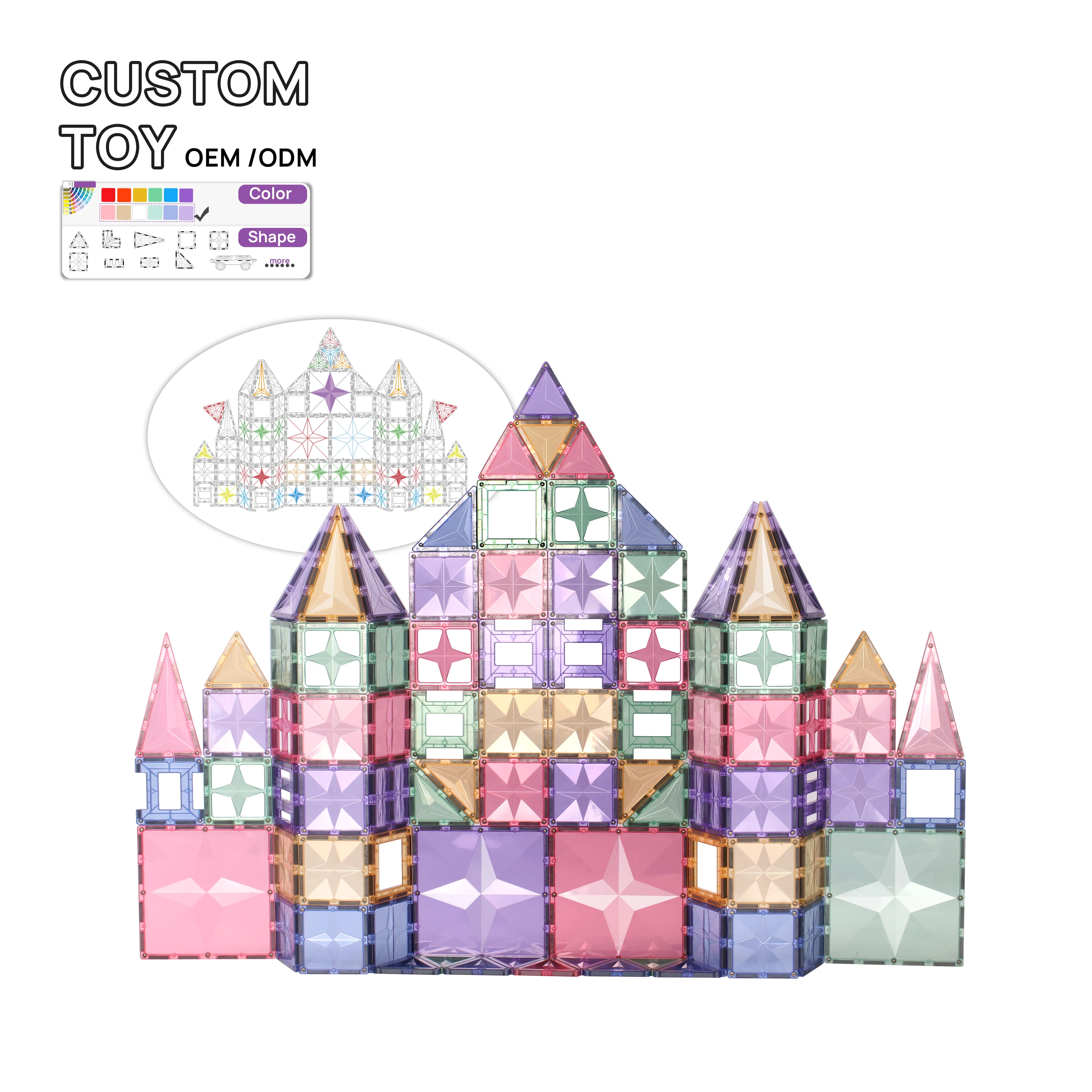 Mntl 108pcs Magnetic Building Blocks 3d Diy Models Intellectual Star Magnetic Building Tiles Toys for Kids