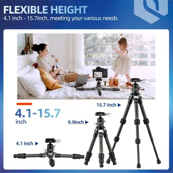 Fotopro Mini Carbon Fiber Lightweight Compact Travel Tripod With 360 Degree Ball Head QR Plate for Camera Camcorder detail image