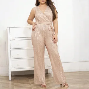 New Arrivals Fashion Women Clothes Elegant Wedding Party Straight Wide Leg Jumpsuit