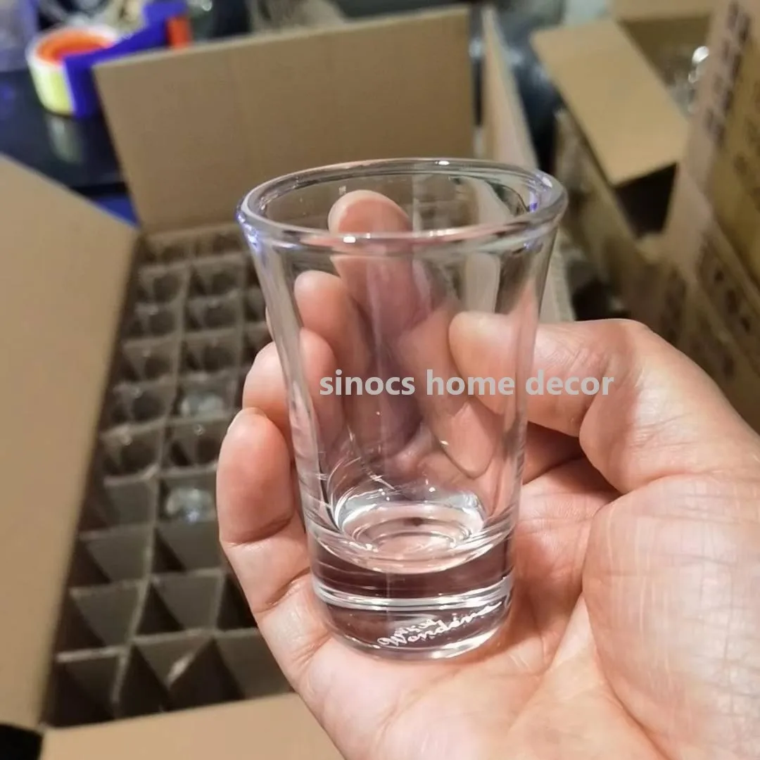 Custom Logo 2 oz Shot Glasses Lead-Free Drinking Glassware 30ML Mini Liquor  Shooter Glass Cup