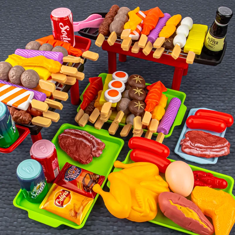 21Pcs Kids BBQ Grill Toy, Barbecue Kitchen Cooking Play Set, Pretend BBQ Accessories Set for Girls Boys Toddler details
