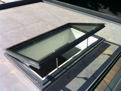 Electric Opening Roof Window with Top Hung Open Skylight Fixed  Glass Balcony Sunroof