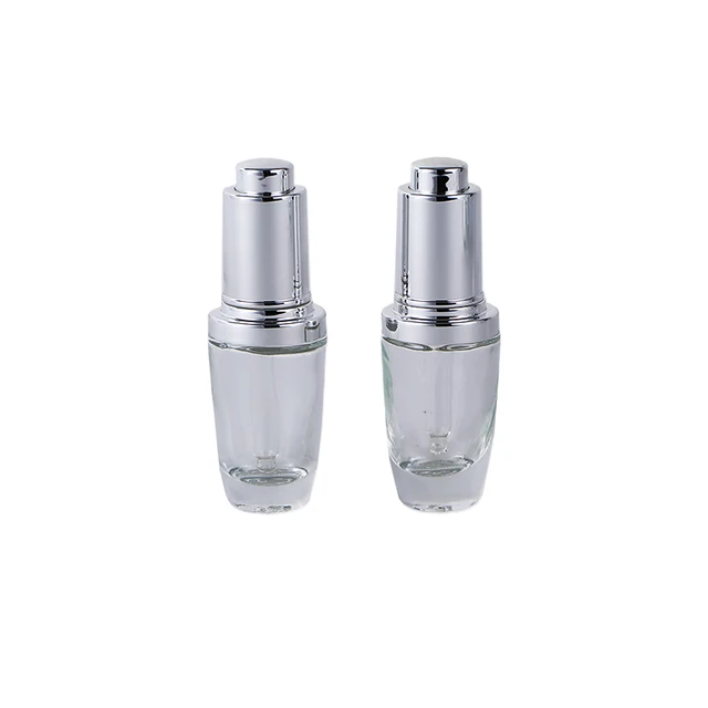 30ml 50ml oval shape frosted green glass serum bottle 1oz empty cosmetic container face cream lotion bottle with silver pump