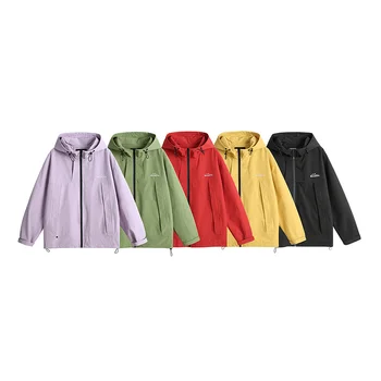 JK-YW3009  Hot selling solid color men's hooded jacket, autumn zippered men's loose jacket casacas