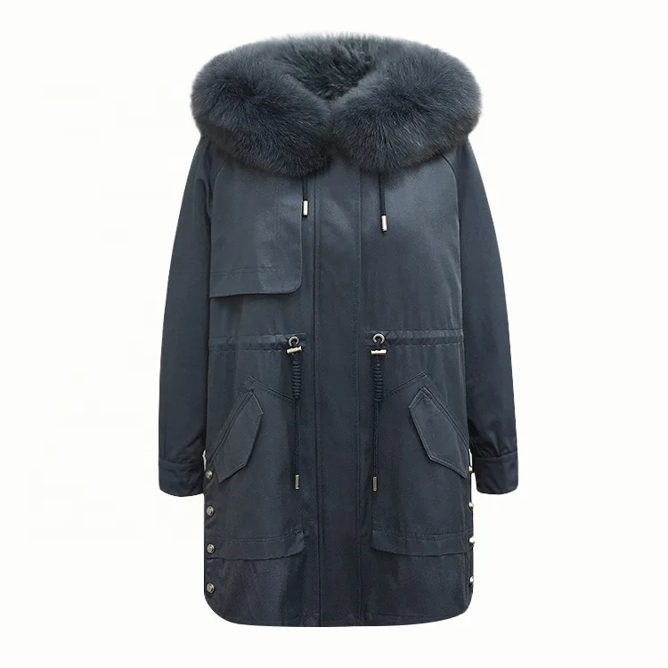 parka azul mujer