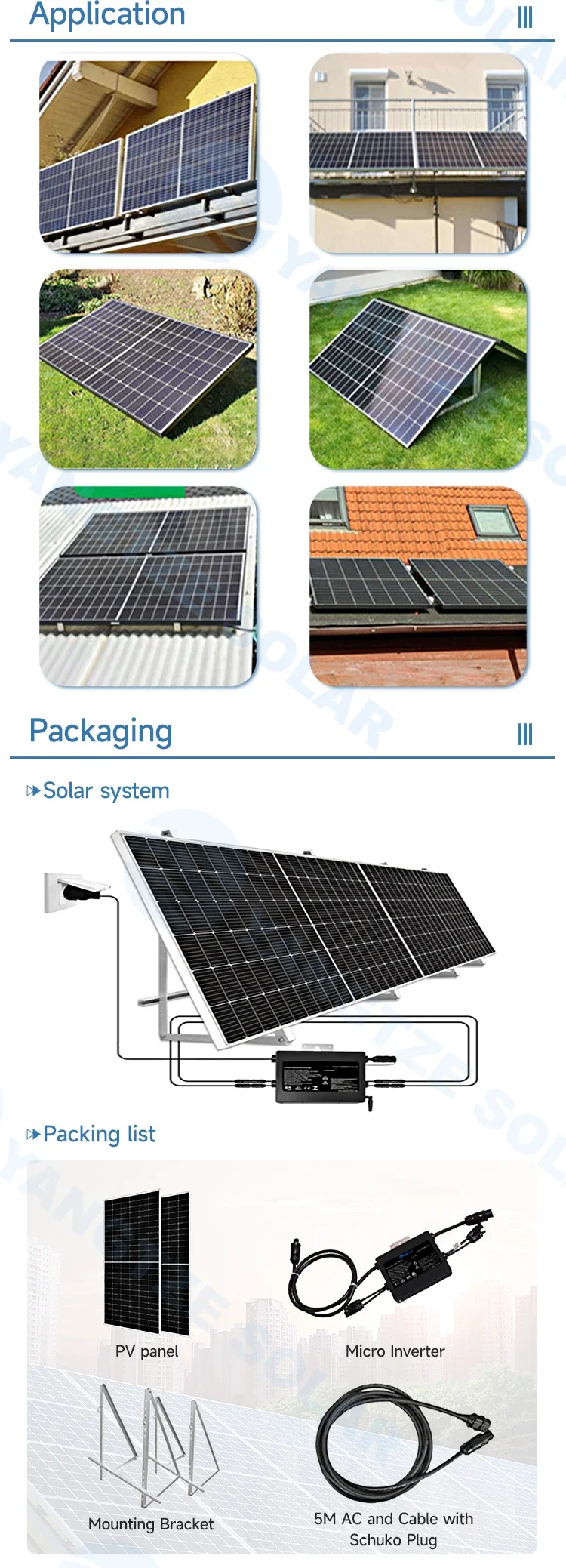 600w Balcony Solar System With Monocrystalline Silicon Panels Mppt ...