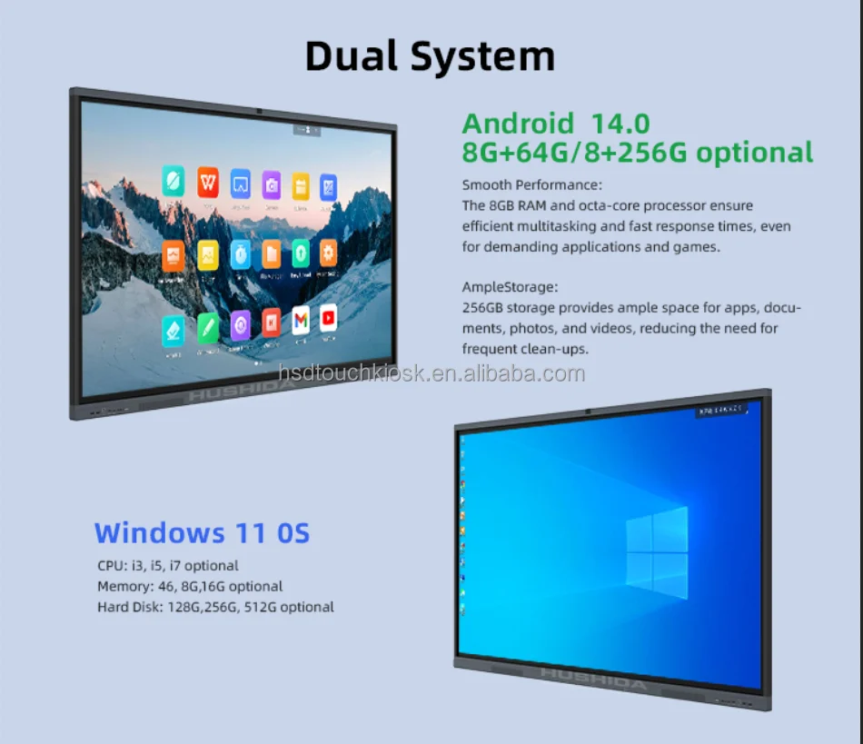 OEM 4K UHD Eda Interactive Flat Panel Interact Board Smart Whiteboard ...