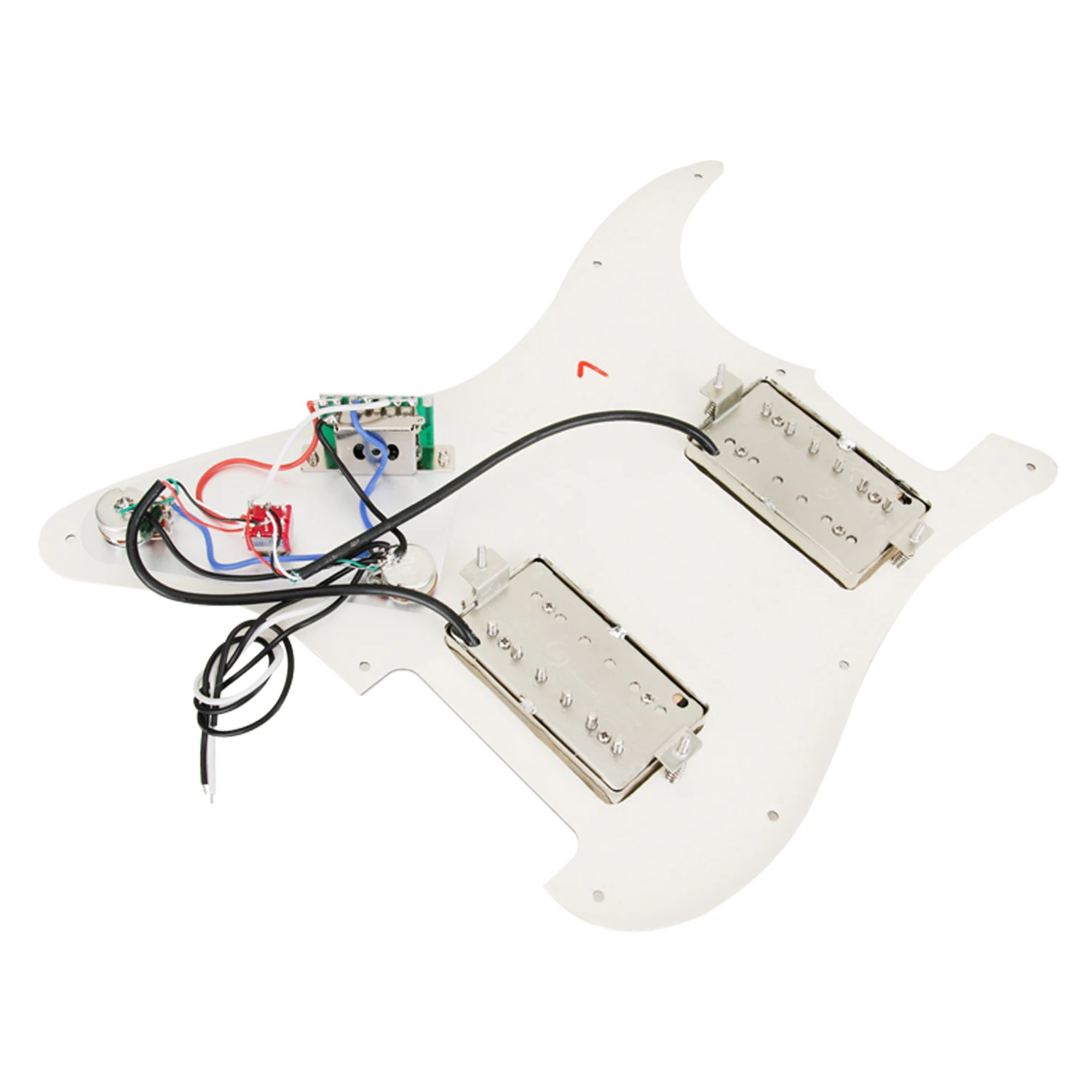 Battipenna Chitarra elettrica precablato Precarato HSH PickGuard White Humbucker Pickups Welding Cabla per La Chitarra Ibanez