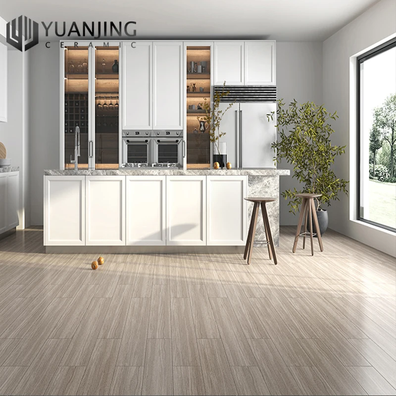 150x800mm Wood Finish Solid Wood Imitate Ceramic Bricks Wooden Tiles Bedroom Living Room Non Slip Floor Tiles Flooring Design