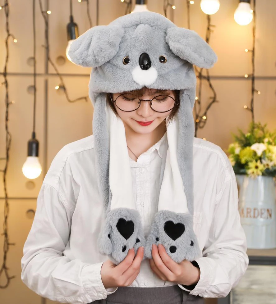 Different Styles Plush Animal Hat with Movning Ears