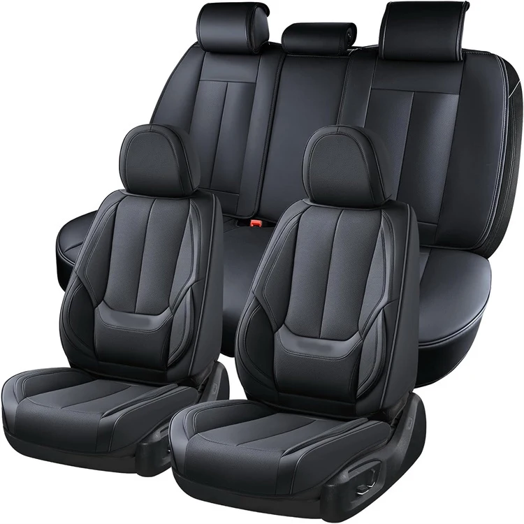 ProPoly Full Set of Front & Rear Car Seat Covers - Universal Fit Red Black