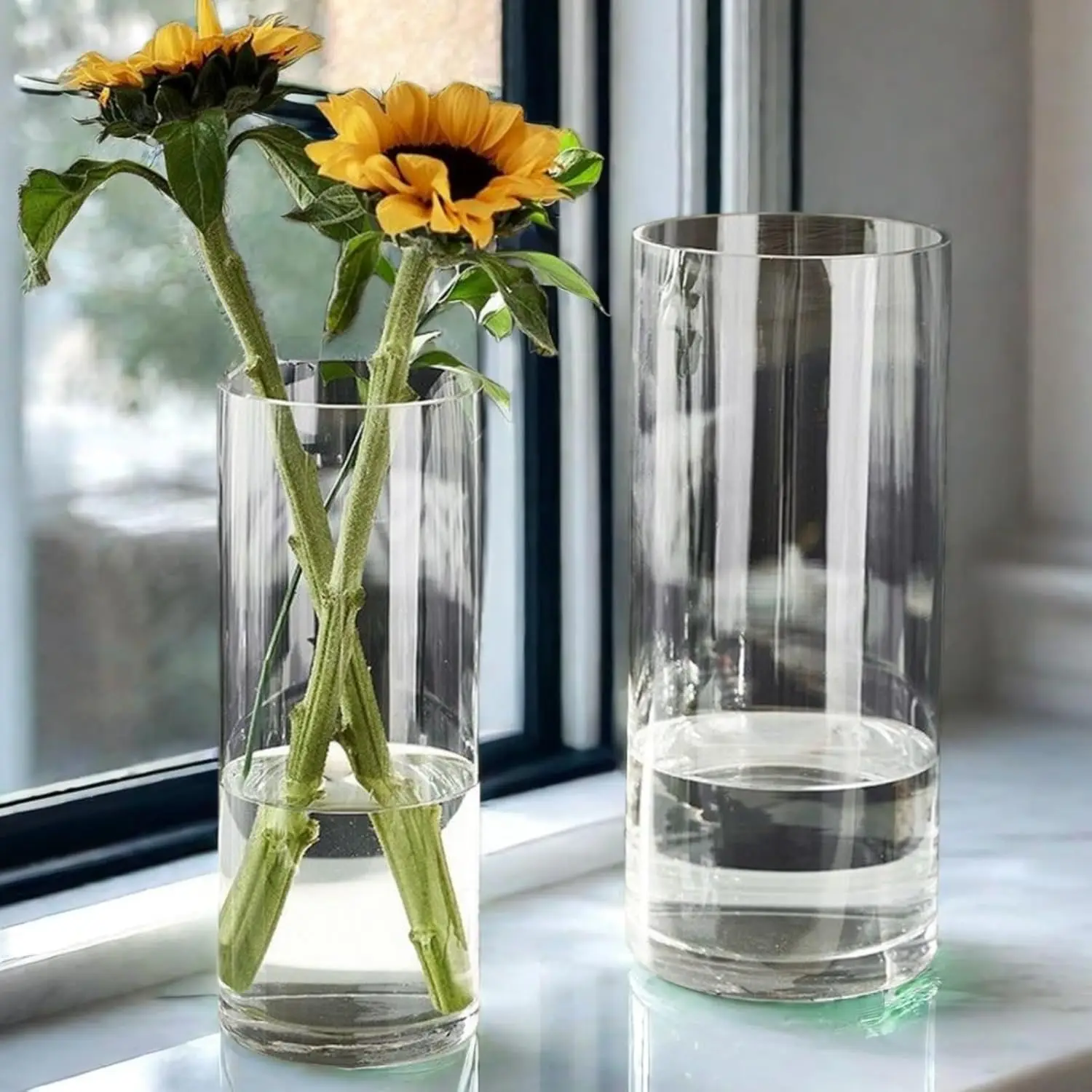 Tall Glass Vase① Tall Recycled Glass Vase