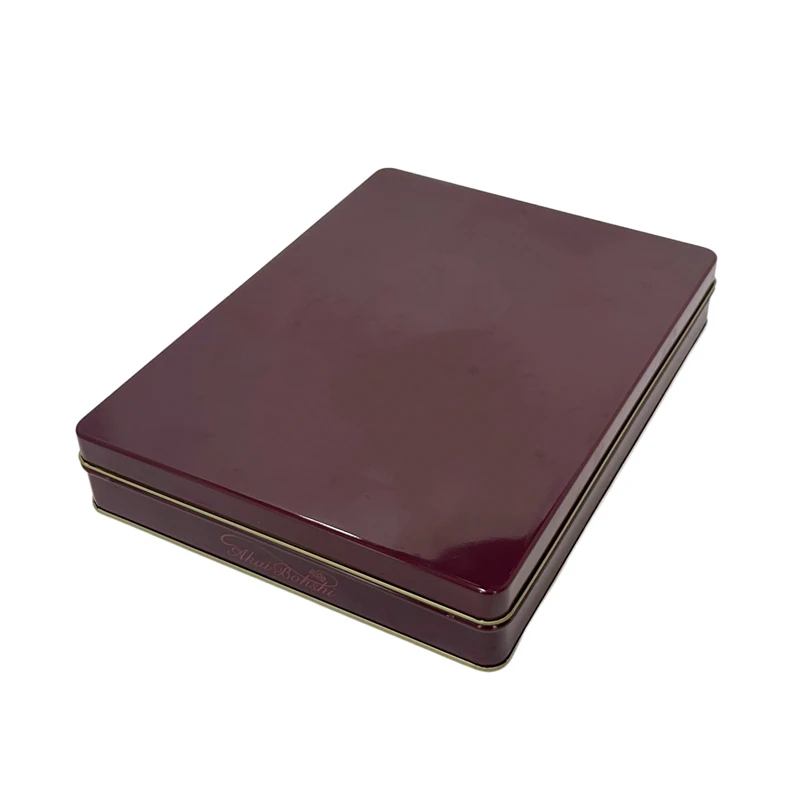 Small Red Airtight Mini Square Loose Tea Coffee Candy Metal Canister Cans Tin Tea Boxes