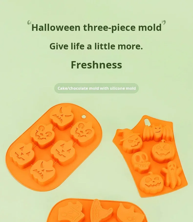 Halloween Pumpkin Silicone Mould Halloween Chocolate Candy Mold for Making Cake Jelly Cookies-Cake Tools supplier