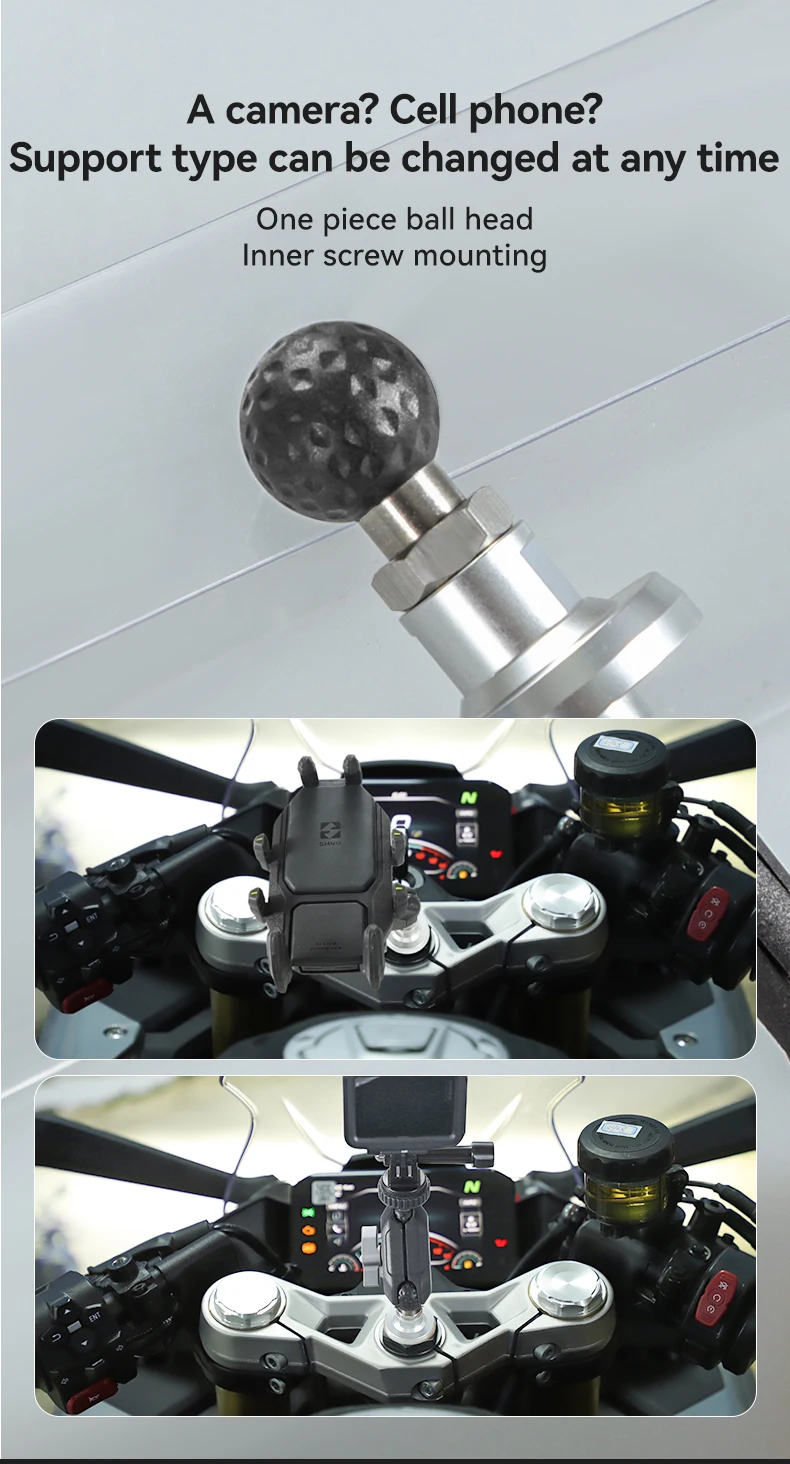 SMNU M10 Dilate Screw Ball Head Bolt Adaptor Motorcycle  Mount Ball Head Screw For Motorcycle Phone Holder manufacture