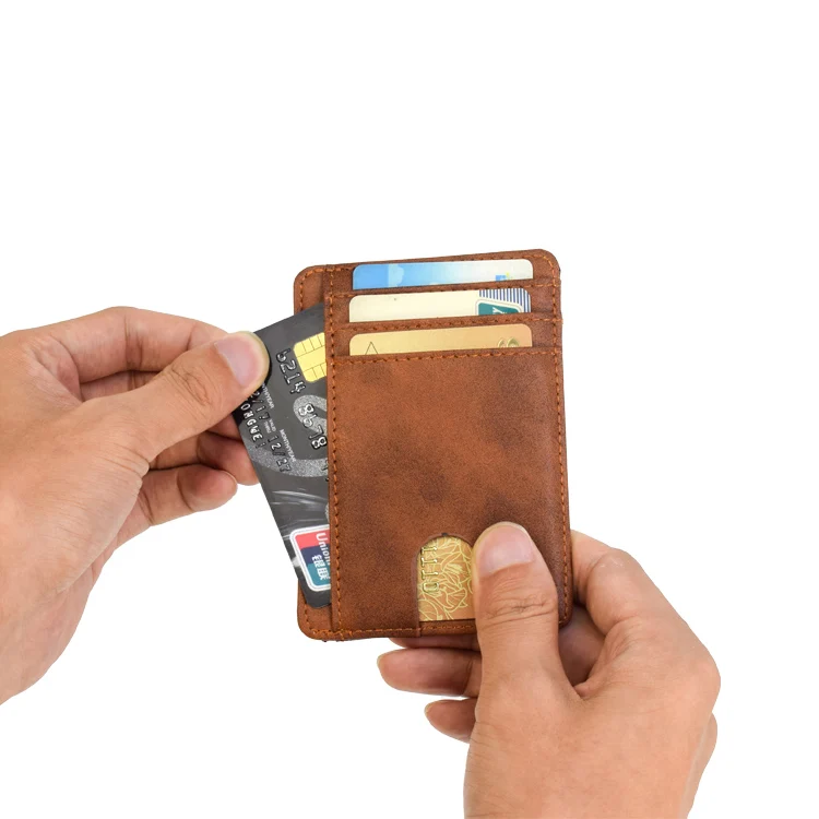 2020 Custom  RFID Business Credit Card Holder Wallet with Rfid Blocking