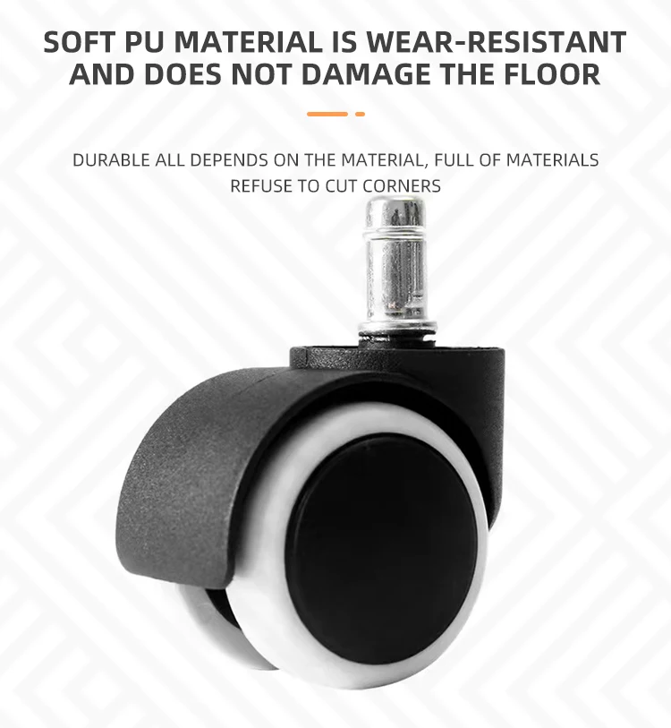 Girl's Gaming Chair Wheels Casters Pink Powder Coating Plastic Wheels