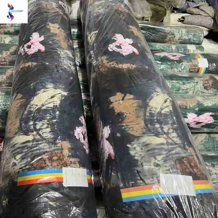 Китай запас ткань хлопок лен тканый цветочный принт ткани