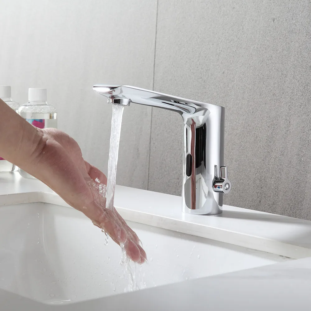 F1205 Temperature Controlled Brass Automatic Sensor Water Tap for Wash Basin Kitchen Bathroom