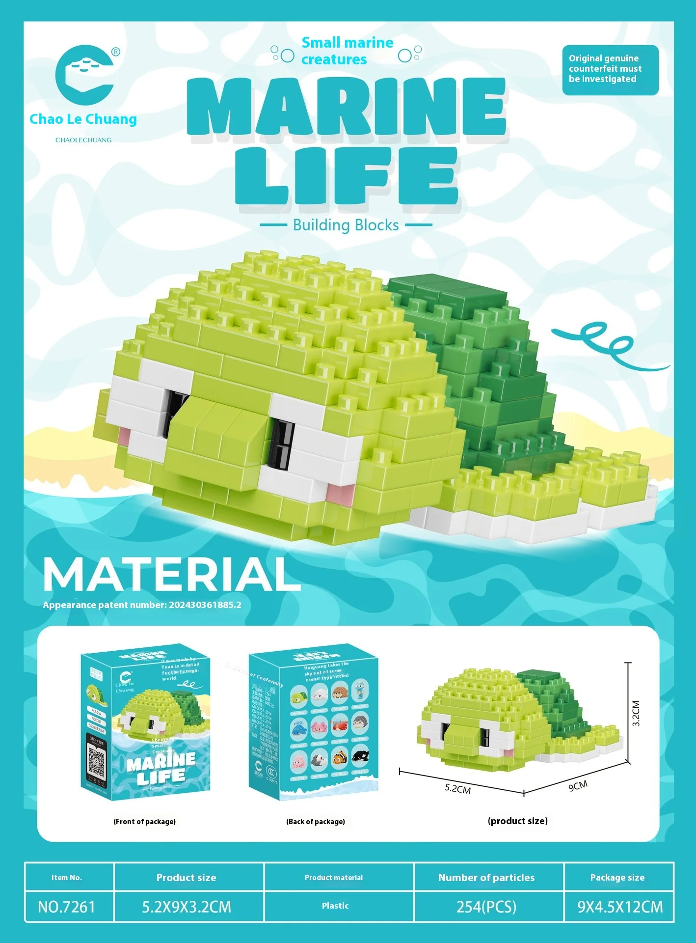 Realistic for Lego Ocean Building Blocks Toy for Children Small Plastic Particle Moving Fish Model Including Realistic Shark