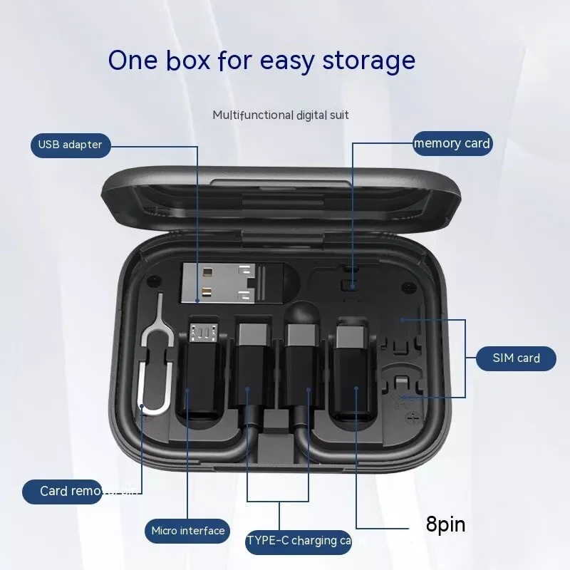 Multifunction Data Cable with Fast Charging & Storage Box