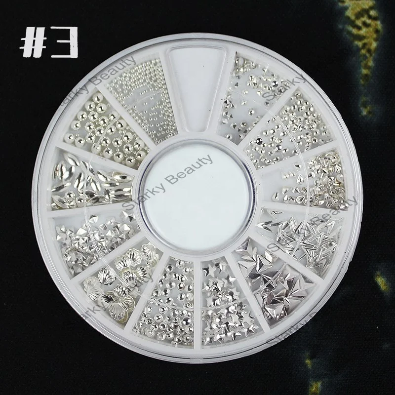 2024 Factory Charms Nail Decorating Kit Metallic Flakes 3d Metal Nail Salon Decor Ideas Decorative Nails Finger
