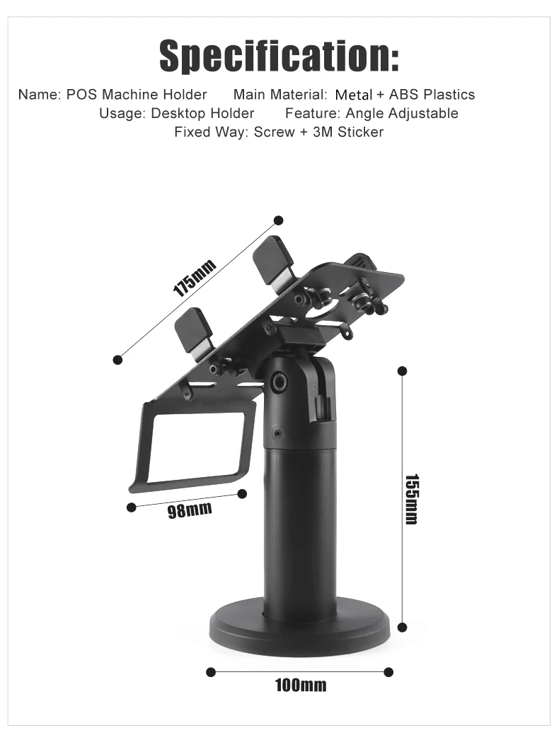 Custom Adjustable Angle Swivel Pos Terminal Stand Holder Credit Card