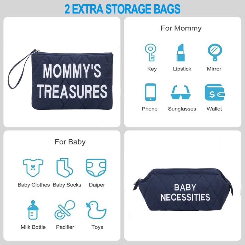 BSCI Factory Supply Customize 5 in 1 Weekender Travel Mom Baby Diaper Bag Set Hospital Maternity Backpack Baby Bags for Girls
