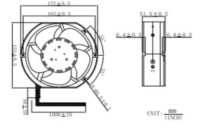 Hot selling AQ5D17251B12VH 172 * 172 * 51mm DC12/24/48V high speed inverter large air flow cooling fan 10000RPM