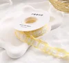 Ruban à carreaux plissé jaune -2,5cm